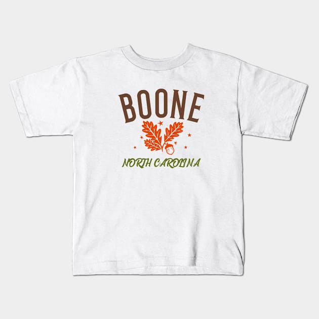 Boone, North Carolina Fall Kids T-Shirt by Mountain Morning Graphics